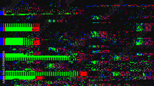RGB VHS Glitch Screen Effect Pixelated Digital Noise Background