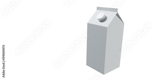 Milk pack box packaging white blank with cap on a transparent background
