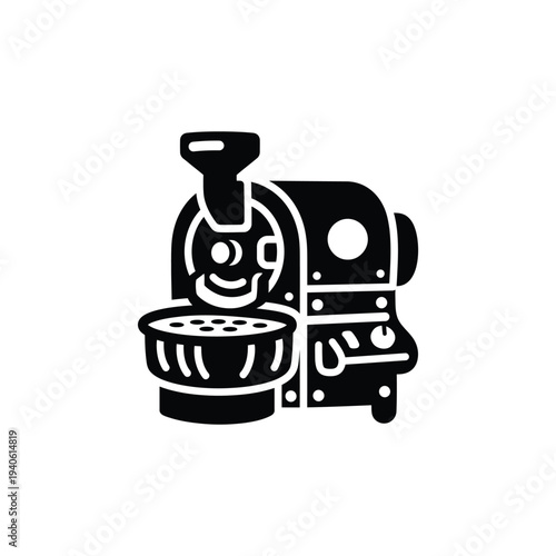Coffee Roaster Machine Drum Chunky Glyph Icon