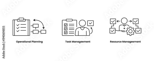 Operational Planning Task Management Resource Allocation Icon, strategy, corporate planning, project, workflow, team task management icon