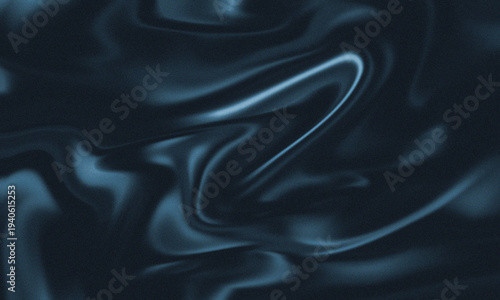 Abstract dark blue liquid marble background with heavy film grain texture, Moody navy blue silk wave background with grainy aesthetic and soft light
