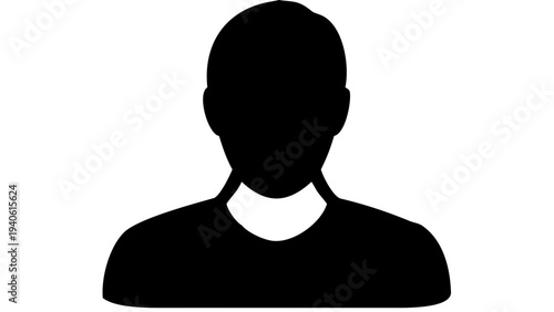 user profile vector icon, minimal avatar outline, transparent background