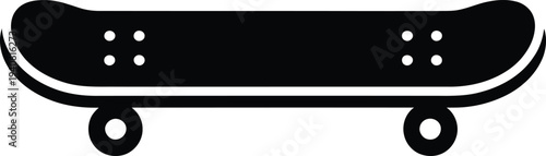 Black skateboard icon vector isolated on White Background