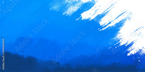 Abstract watercolor blue paint background with sky and ocean style light texture and soft wave feel