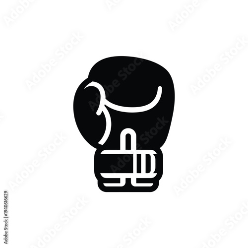 Boxing Glove B&W Mascot Glyph Graphic