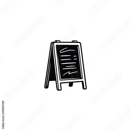 Sidewalk A-Frame Menu Board Chunky Glyph Icon