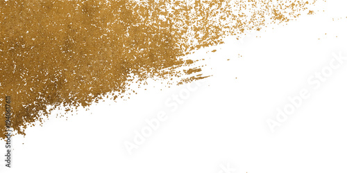 Brown rice and wheat grain pile on white background with natural texture and golden tones