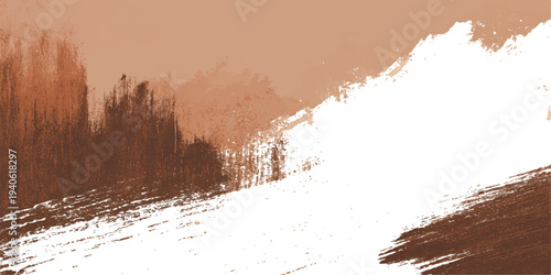 Snowy mountain sunset with frosted trees and icy landscape