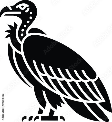 Black vector vulture icon isolated on White Background