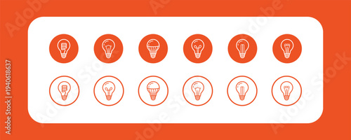 Set of idea symbol icons in different styles isolated on white background.