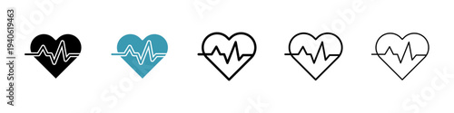Heartbeat icon in flat style. Basic vector symbol illustration