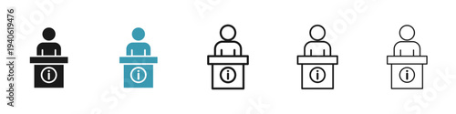 Help desk information icon in flat style. Basic vector symbol illustration