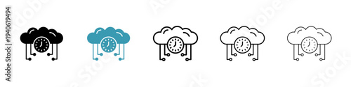 High server uptime icon in flat style. Basic vector symbol illustration