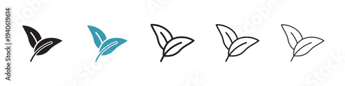 Leaf icon in flat style. Basic vector symbol illustration