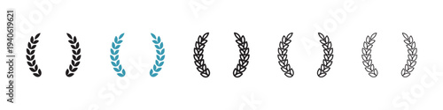 Laurel wreath icon in flat style. Basic vector symbol illustration