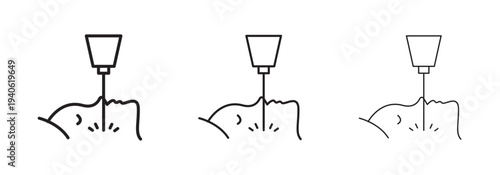 Laser anti aging beauty icon in flat style. Basic vector symbol illustration