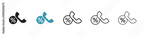 Loan call icon in flat style. Basic vector symbol illustration