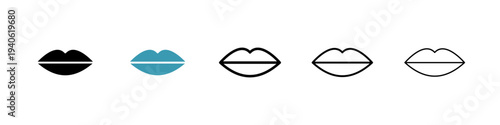Lips icon in flat style. Basic vector symbol illustration