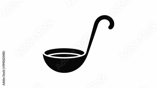 Vector ladle icon, black silhouette