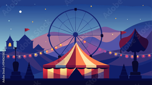 Illustration of a night at the carnival