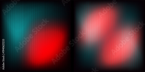 Set of blue pink fractal glass gradient backgrounds. Vibrant collection of fractal glass with soft luminous gradients. Vertical grooved glass textures with cool warm tones for modern visual design