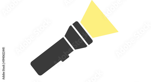 Flashlight beam icon with yellow light ray