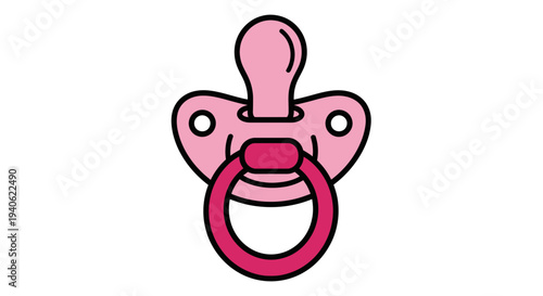 Pink Pacifier For Baby Soothing Icon