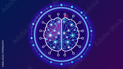 Abstract representation of a virus with a brain like structure inside
