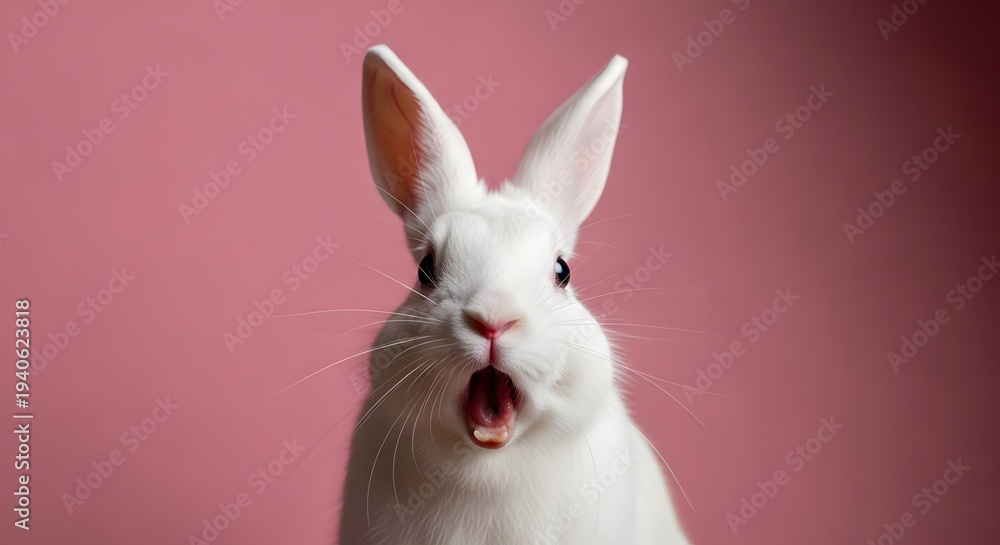 Obraz premium Easter bunny portrait white rabbit close up easter celebration