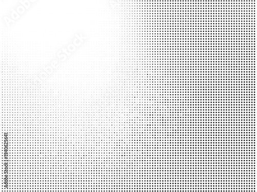 Dotted halftone texture background. Vanishing grunge gritty noise wallpaper