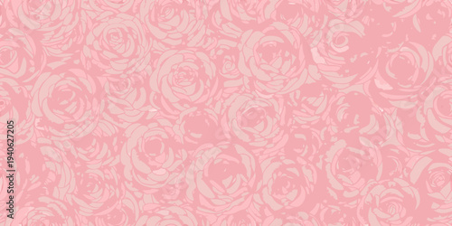 Pale pink floral pattern featuring stylized rose blossoms in repetition