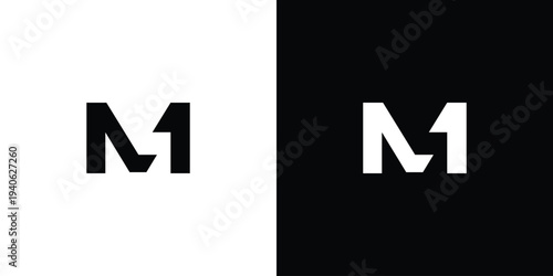 Modern and strong letter M1 initials logo design