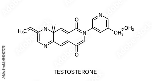 Testosterone chemical structure diagram representing male hormone
