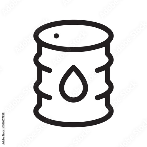 Oil barrel isolated icon, liquid fuel barrel vector symbol with editable stroke
