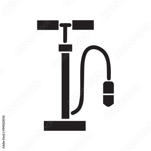 Simple Silhouette Floor Foot Operated Inflator Pump Device Machine
