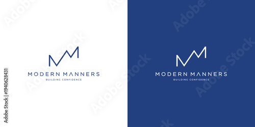 Modern and unique letter MM initials logo design