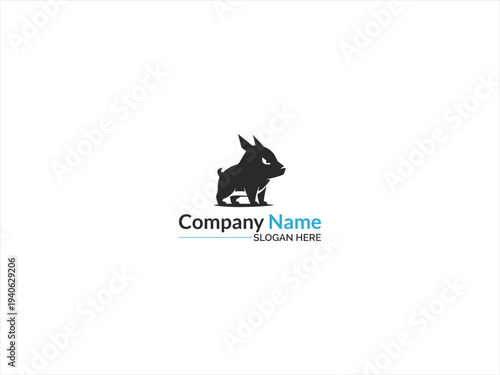 A silhouette of a French Bulldog logo concept