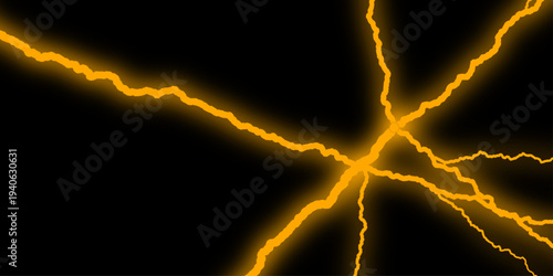 Vector yellow and black cracked texture style overlay with cracked texture. Yellow Marble Texture Template Background. dazzling display of raw electrical power surges through night.