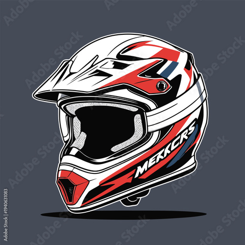 classic motocross helmet flat vector image