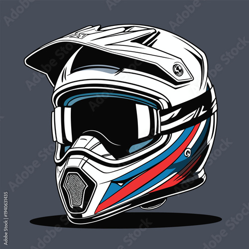 classic motocross helmet flat vector image