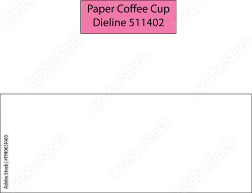 Professional paper coffee cup dieline template for custom branding and disposable beverage container manufacturing technical layout