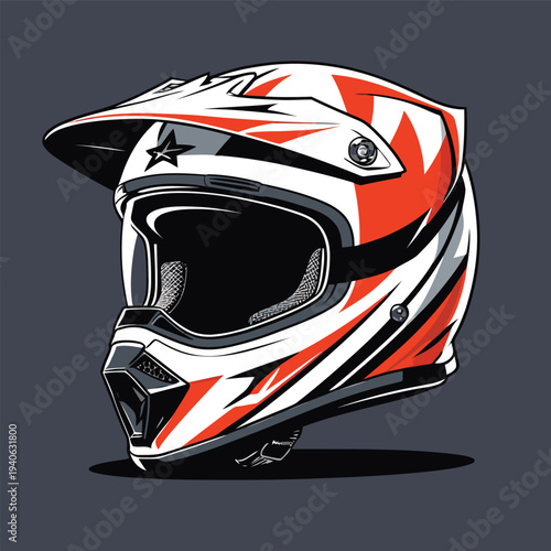 classic motocross helmet flat vector image