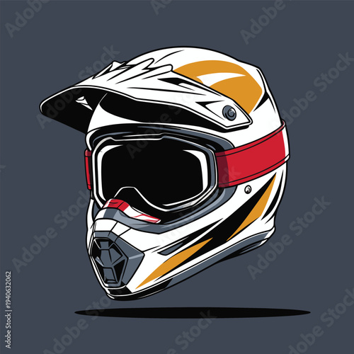classic motocross helmet flat vector image