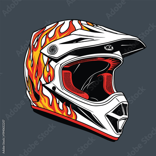 classic motocross helmet flat vector image