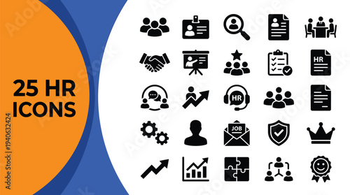 Twenty-five spring season themed icons showcase outdoor nature.