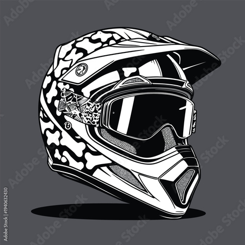 classic motocross helmet flat vector image