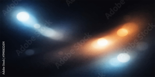 Abstract glowing cosmic night sky with stars and nebula lights