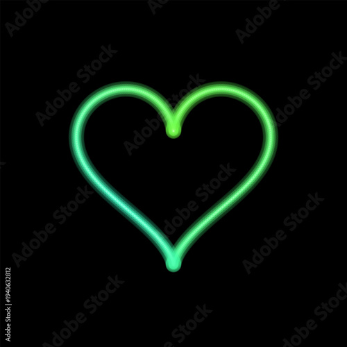 A soothing radiant heart outline reveals a refreshing gradient of light green and emerald