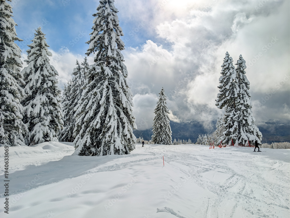 Obraz premium Passy Mont Blanc Ski Area Winter Alpine Landscape