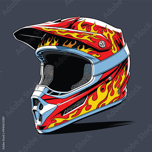 classic motocross helmet flat vector image